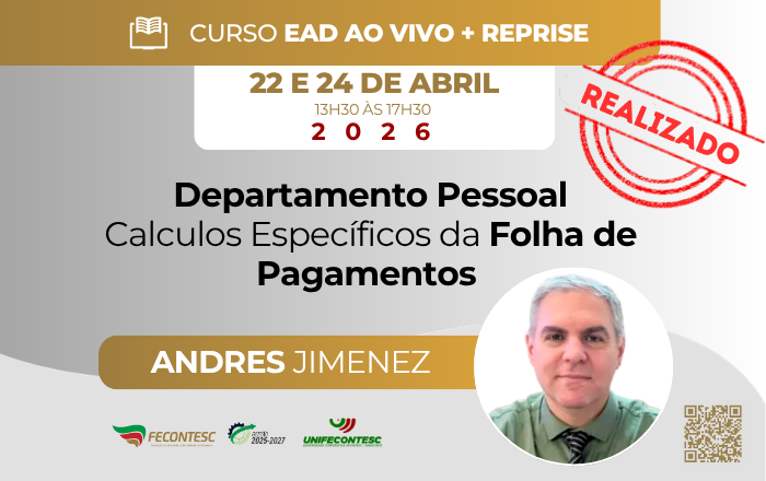 DEPARTAMENTO PESSOAL – CALCULOS ESPECÍFICOS DA FOLHA DE PAGAMENTOS