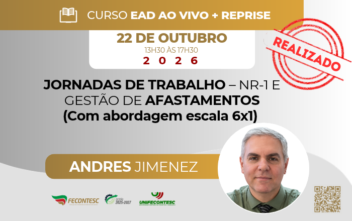 JORNADAS DE TRABALHO – NR-1 E GESTÃO DE AFASTAMENTOS  (Com abordagem escala 6×1)