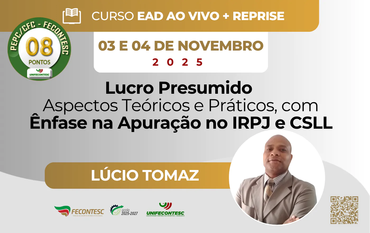 Curso Lucro Presumido (EAD) (Aspectos Teóricos e Práticos, com ênfase na apuração no IRPJ e CSLL)